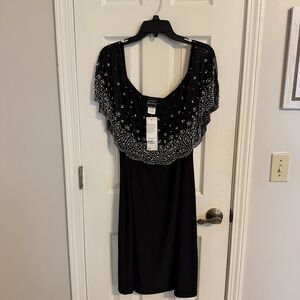 Coco Bianco Black Dress with Silver Accents